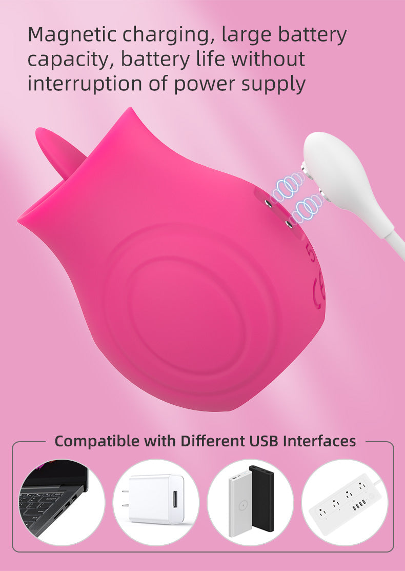 Dispositivo de masturbación femenina AML pleasure tongue licker G618A-rosa rojo