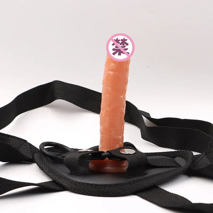Multi-Size Dick Hollow Wearable Penis Panties Couple Fun Fake Penis Sleeve Wear Leather Pants Adult Lesbian Gay Sex Toy Kits