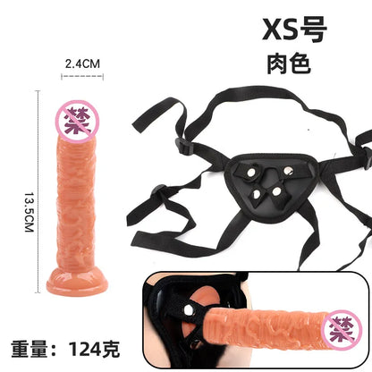 Multi-Size Dick Hollow Wearable Penis Panties Couple Fun Fake Penis Sleeve Wear Leather Pants Adult Lesbian Gay Sex Toy Kits