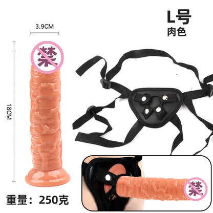 Multi-Size Dick Hollow Wearable Penis Panties Couple Fun Fake Penis Sleeve Wear Leather Pants Adult Lesbian Gay Sex Toy Kits