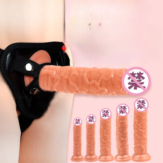 Multi-Size Dick Hollow Wearable Penis Panties Couple Fun Fake Penis Sleeve Wear Leather Pants Adult Lesbian Gay Sex Toy Kits