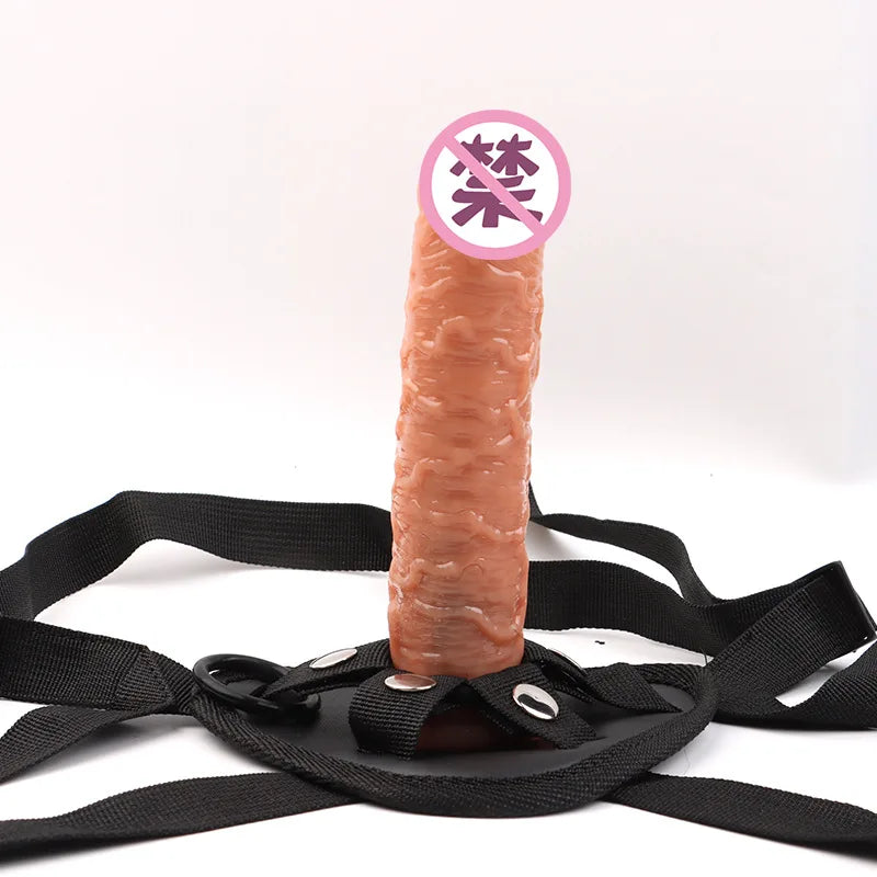 Multi-Size Dick Hollow Wearable Penis Panties Couple Fun Fake Penis Sleeve Wear Leather Pants Adult Lesbian Gay Sex Toy Kits