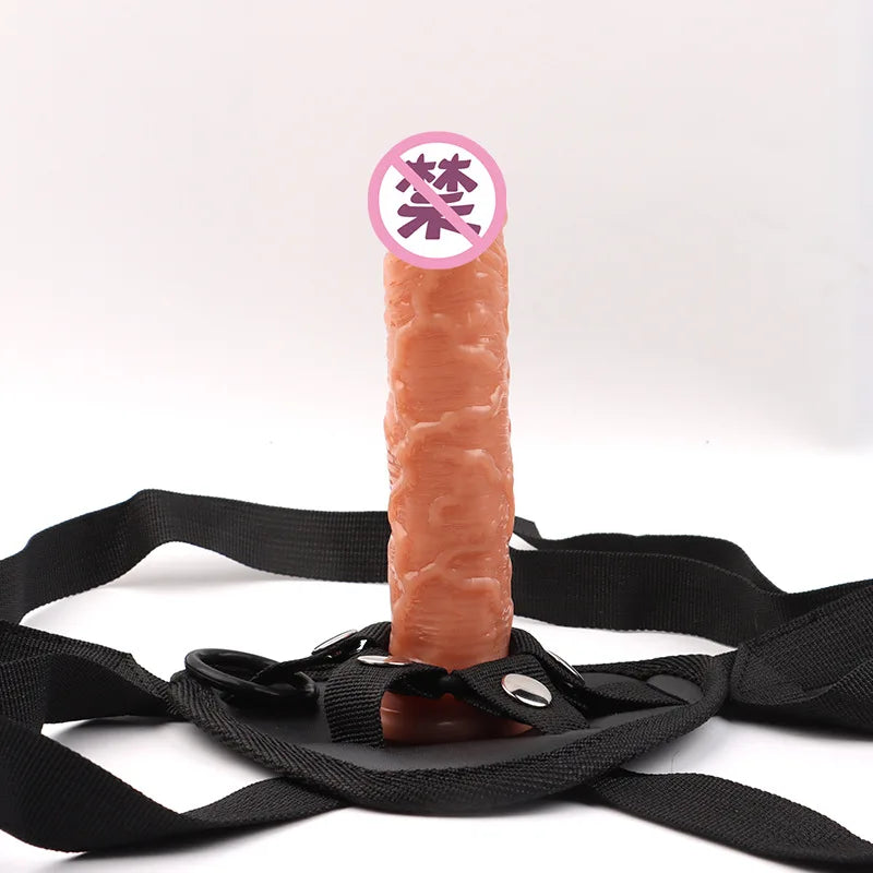 Multi-Size Dick Hollow Wearable Penis Panties Couple Fun Fake Penis Sleeve Wear Leather Pants Adult Lesbian Gay Sex Toy Kits
