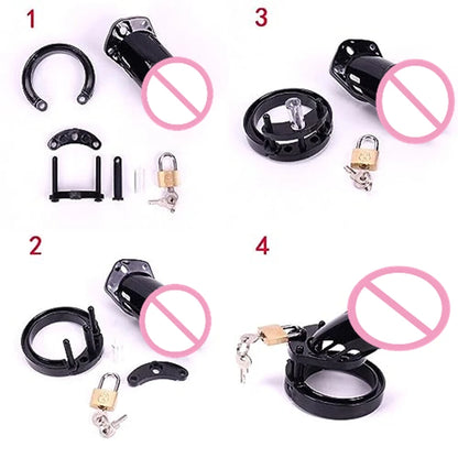 Sex Toy Chastity Devices Cage Locked Cock Cage for Men with 5 Different Ring Sizes Penis Exercise Bondage Gear & Accessories