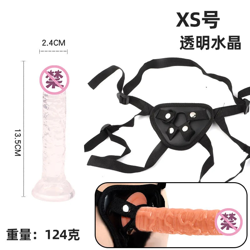 Multi-Size Dick Hollow Wearable Penis Panties Couple Fun Fake Penis Sleeve Wear Leather Pants Adult Lesbian Gay Sex Toy Kits