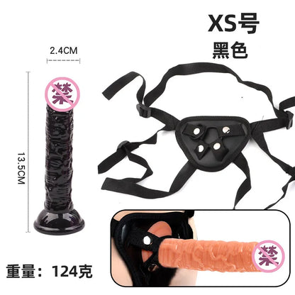 Multi-Size Dick Hollow Wearable Penis Panties Couple Fun Fake Penis Sleeve Wear Leather Pants Adult Lesbian Gay Sex Toy Kits