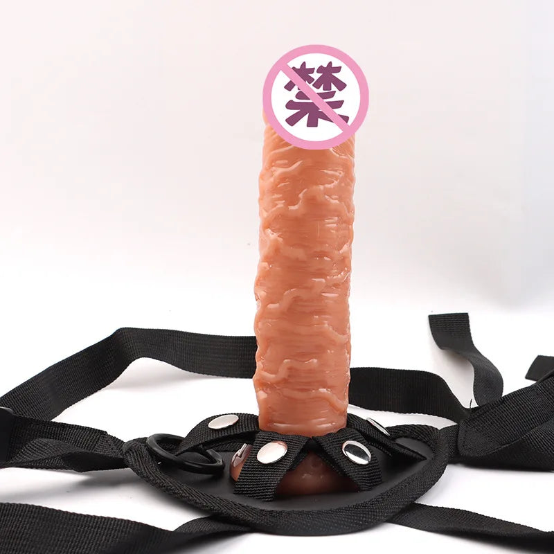 Multi-Size Dick Hollow Wearable Penis Panties Couple Fun Fake Penis Sleeve Wear Leather Pants Adult Lesbian Gay Sex Toy Kits