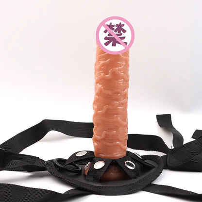 Multi-Size Dick Hollow Wearable Penis Panties Couple Fun Fake Penis Sleeve Wear Leather Pants Adult Lesbian Gay Sex Toy Kits