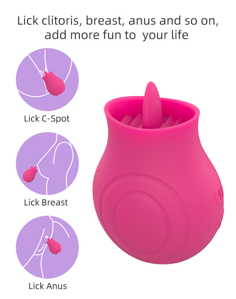 Dispositivo de masturbación femenina AML pleasure tongue licker G618A-rosa rojo